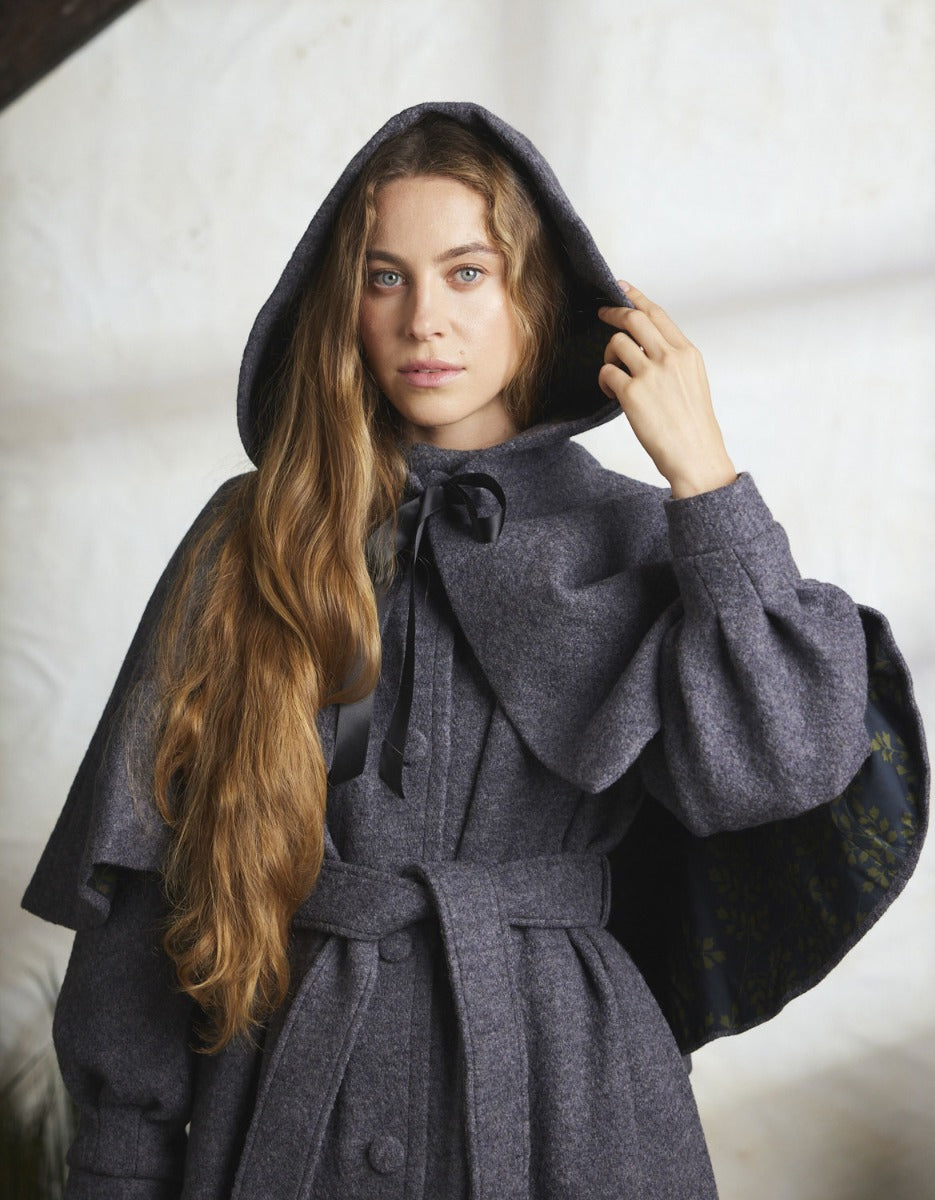 Aneta Grey Cape | Luxury Grey Cape | Elegant Grey Cape – voriagh