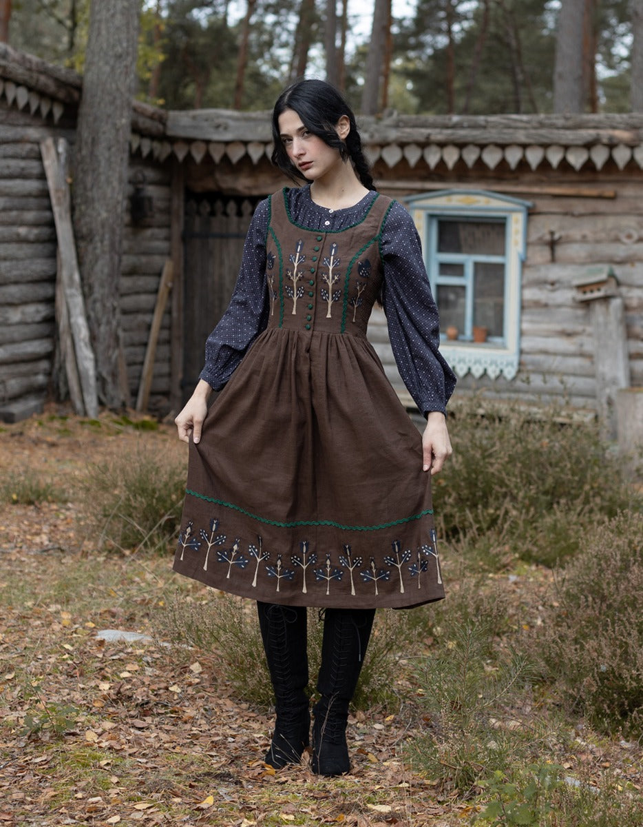 rustic linen dress Womens Linen Wrap Dress, Romantic Dress, Elegant Natural Fabric Dress, Solid Color Womens Sundress, Boho Rustic Dress, Sustainable Fashion