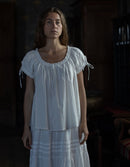"Cosima" white top with short sleeves