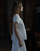 "Cosima" white top with short sleeves