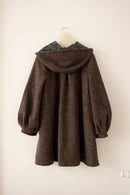 Manteau-cape à capuche “Aneta” pure laine noir