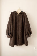 Manteau-cape à capuche “Aneta” pure laine noir