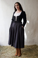 "Aneta" corset jacket in black wool