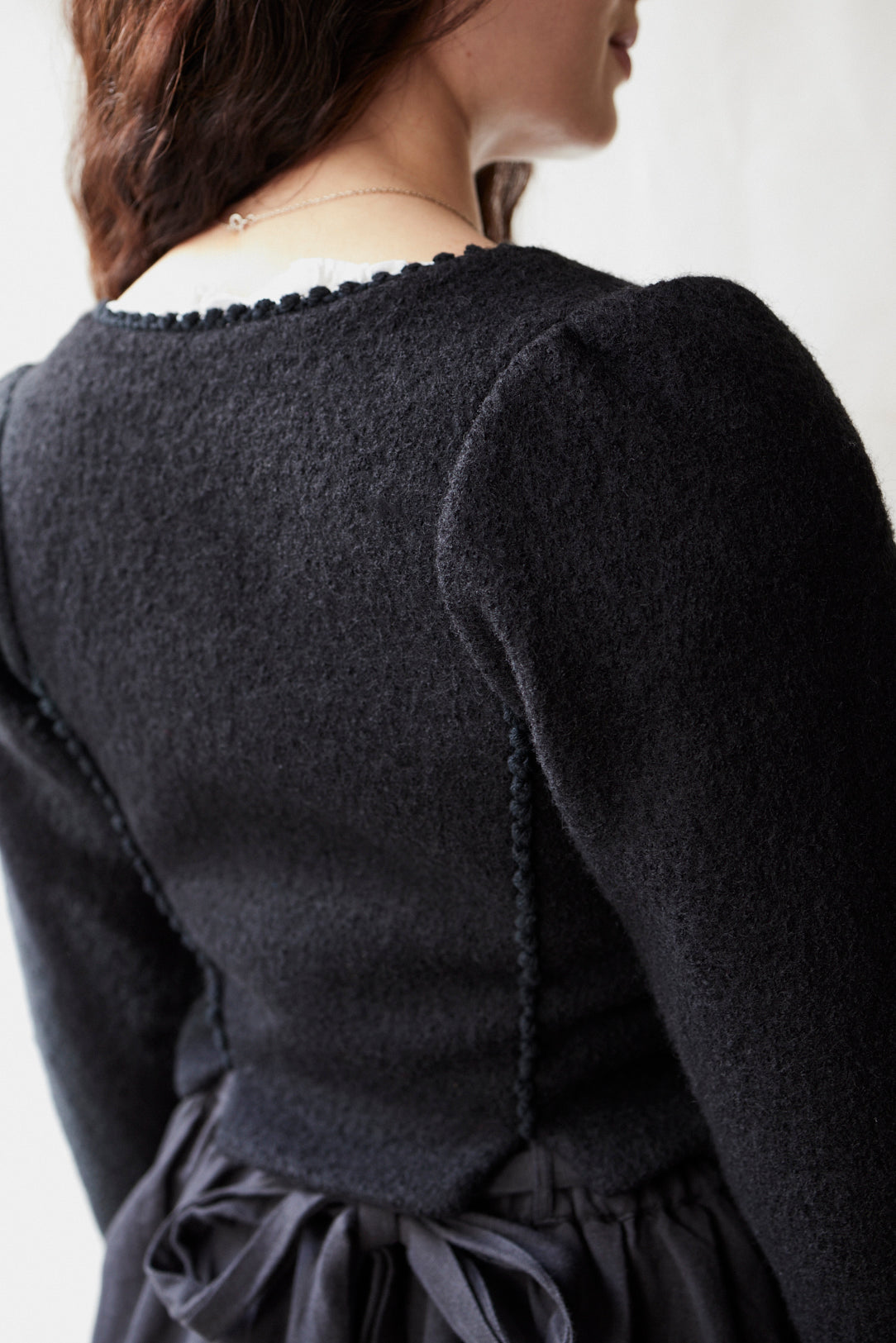 "Aneta" corset jacket in black wool