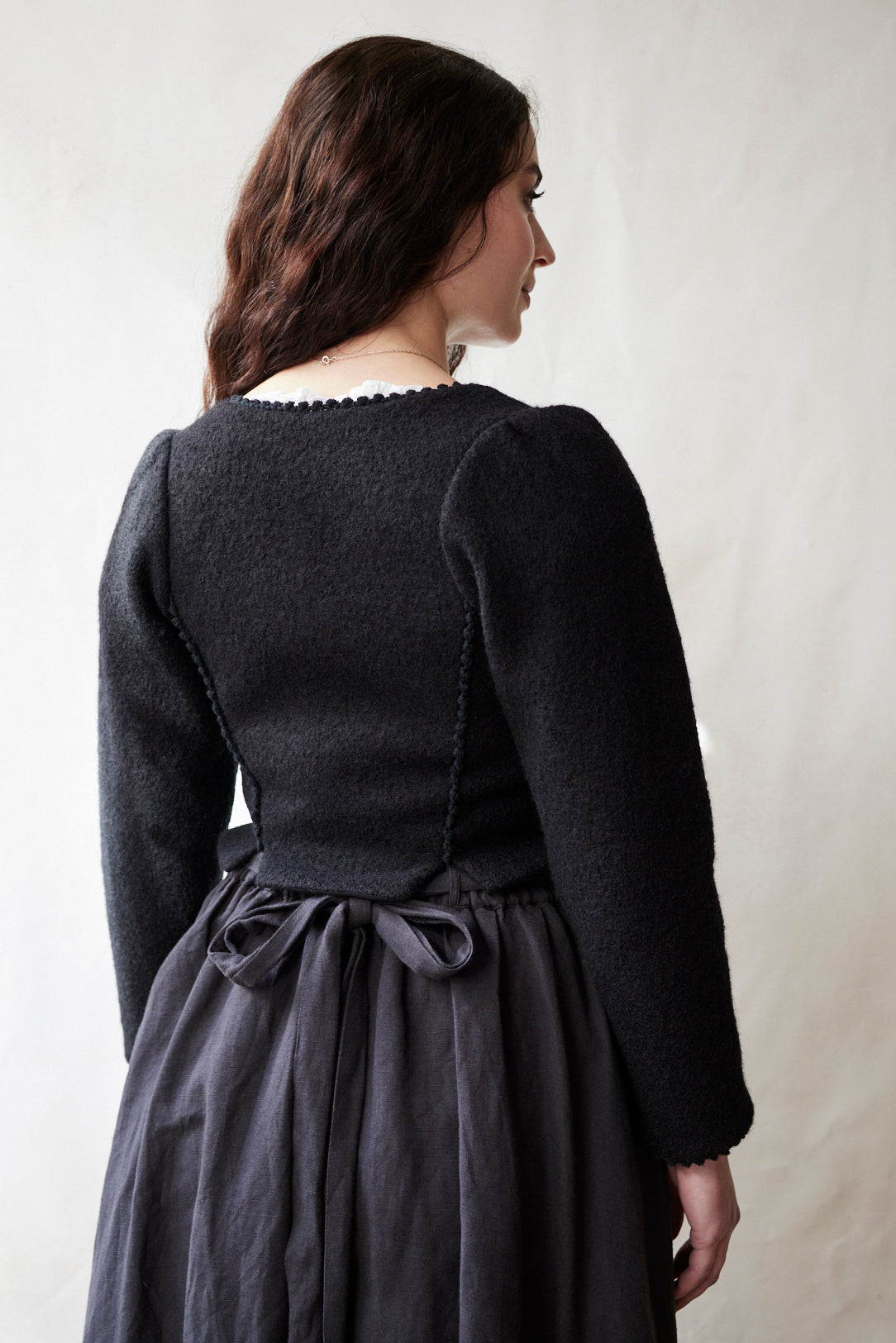"Aneta" corset jacket in black wool