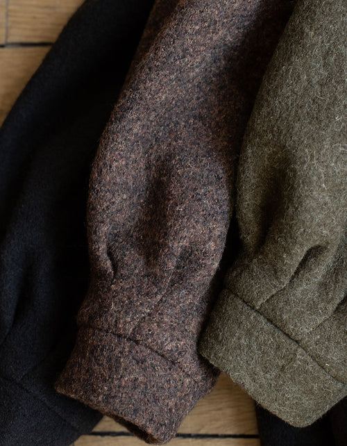 "Aneta" maxi coat in brown pure wool