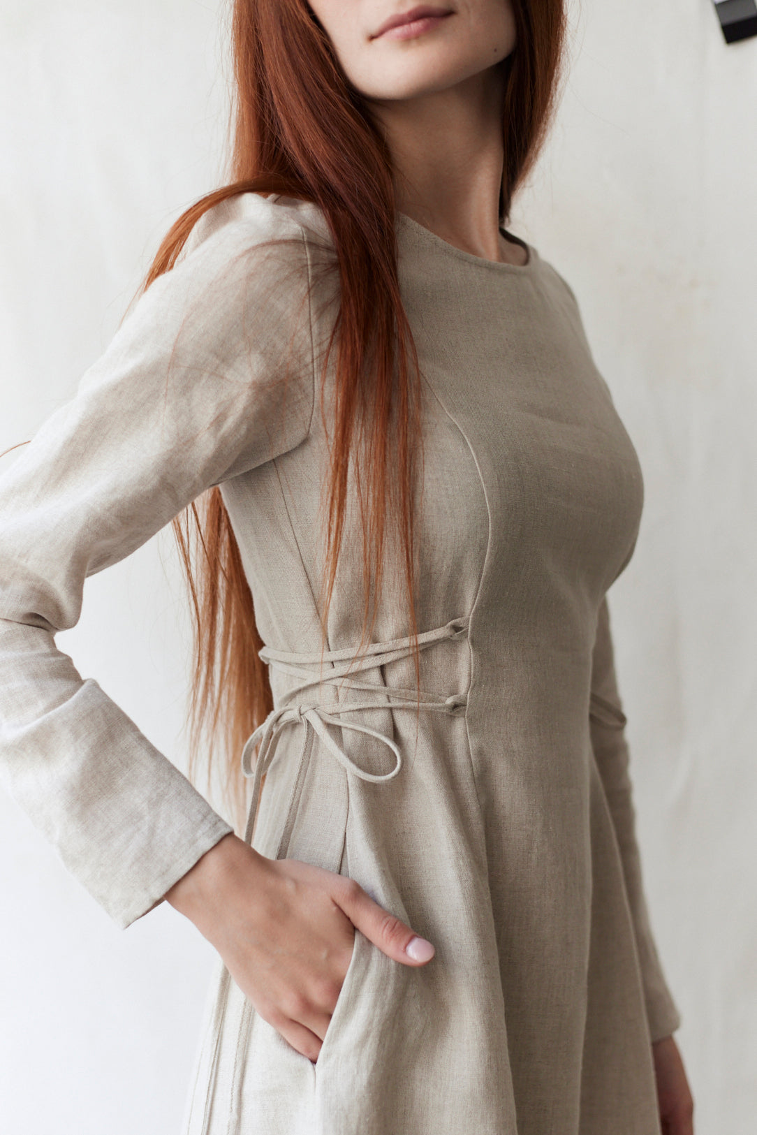 long sleeve linen maxi dress linen maxi dress for women Long Sleeved Linen Maxi Dress 'Lauren'