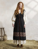 Robe longue 'Elvira' brodée sans manches brique