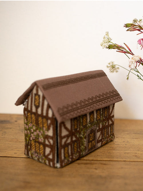 DIY Kit "Fachwerk House" - cross stitch trinket box