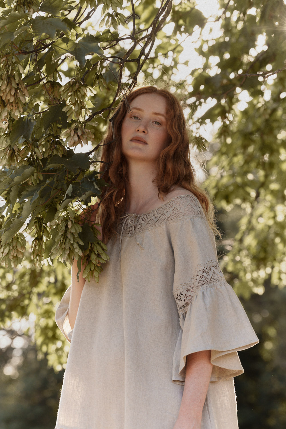 Giedre natural linen dress