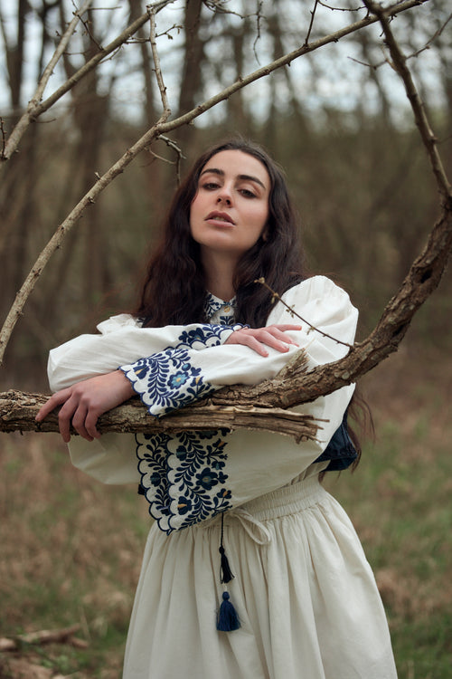 “István” embroidered Matyó inspired blouse