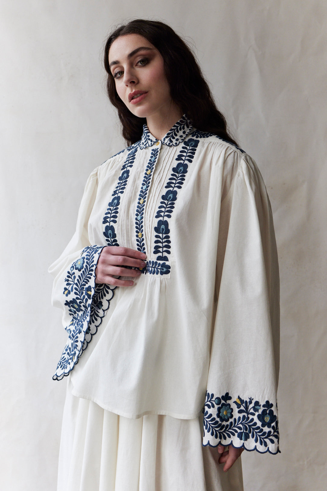“István” embroidered Matyó inspired blouse