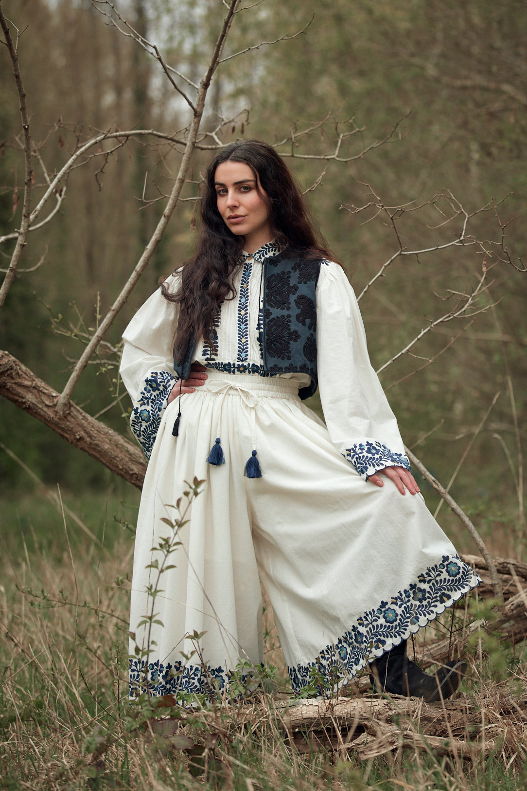 “István” embroidered Matyó inspired culotte