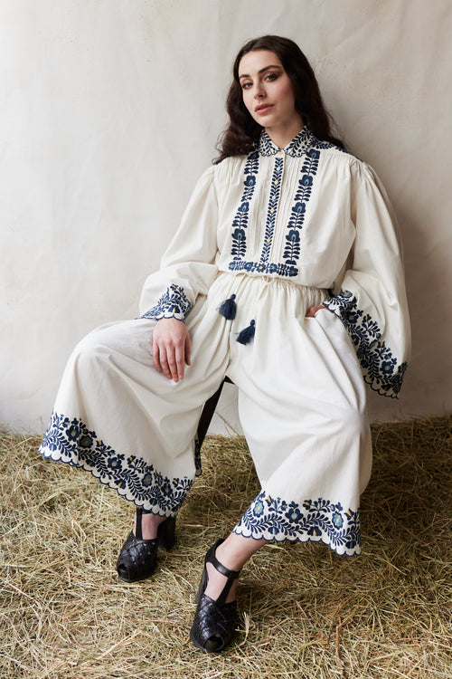 “István” embroidered Matyó inspired culotte