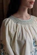 Blouse "Kalia" en coton brodé creme