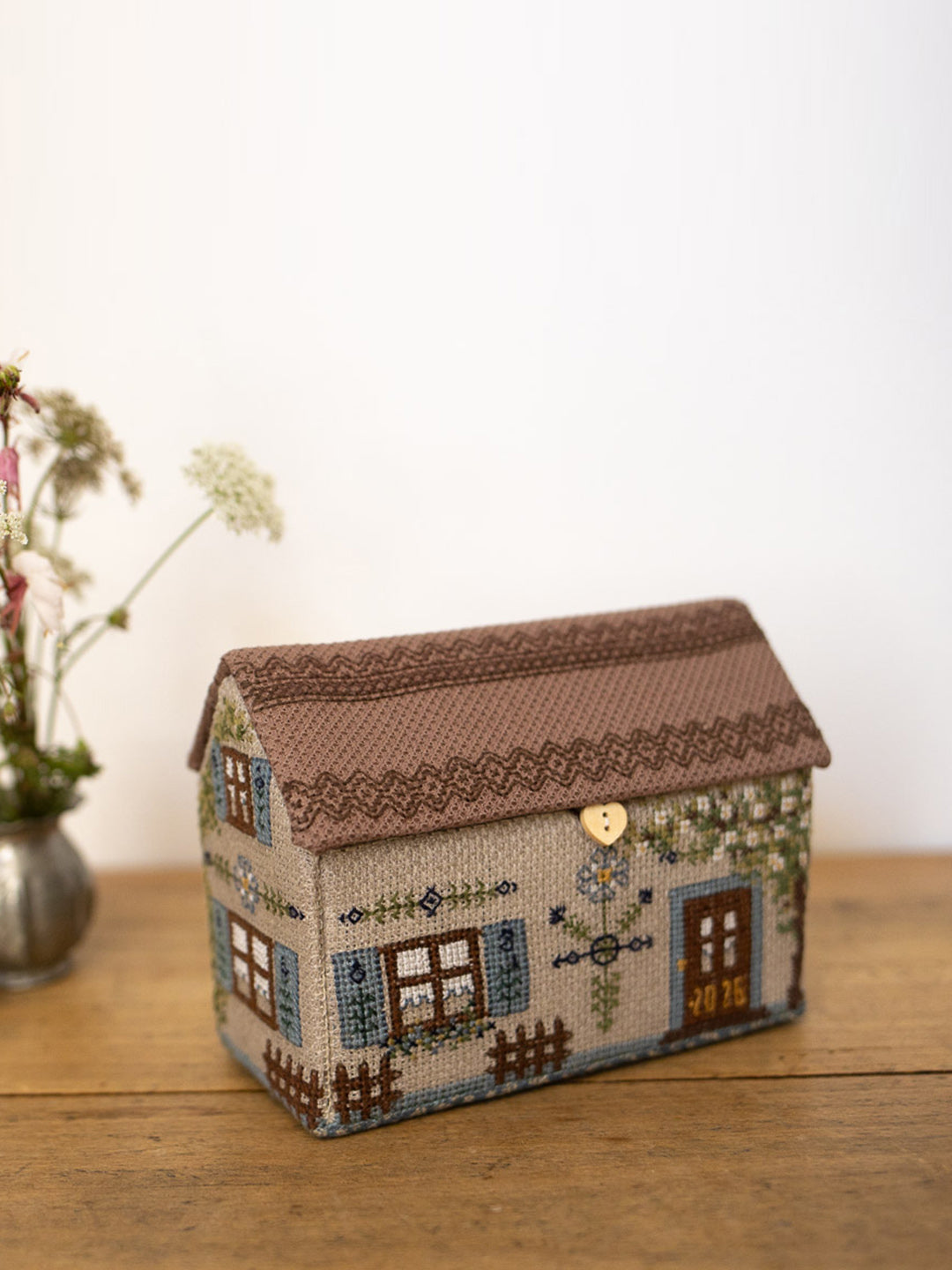 DIY Kit "Chata House" - cross stitch trinket box