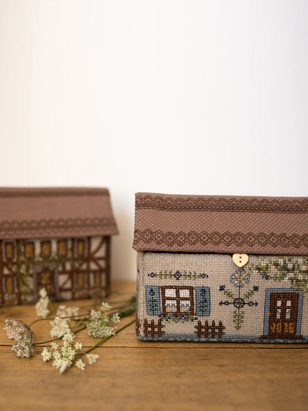 DIY Kit "Chata House" - cross stitch trinket box
