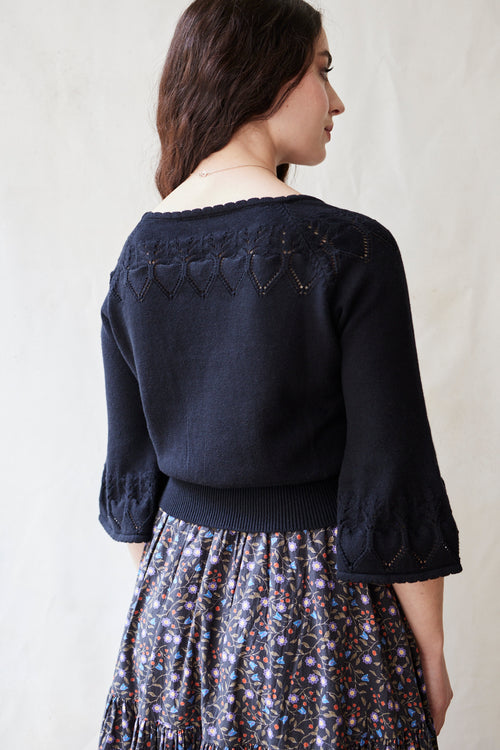 “Malva” cotton cachemire knit black