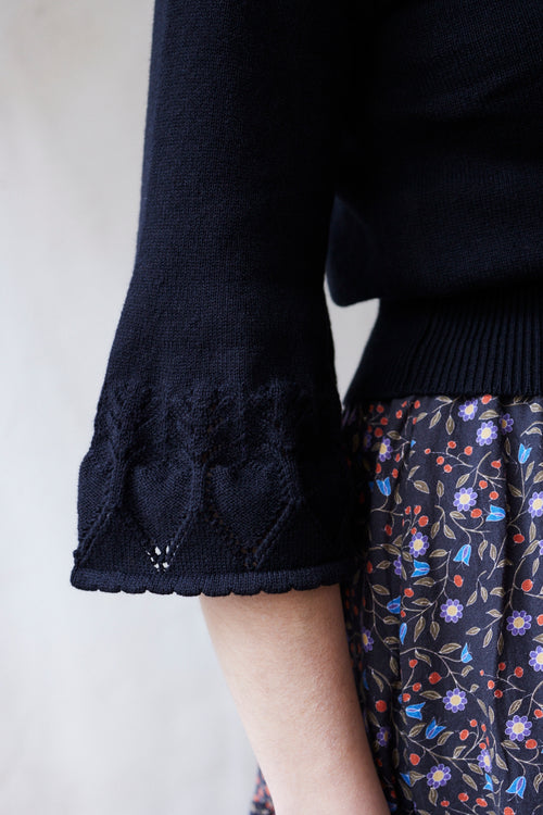 “Malva” cotton cachemire knit black