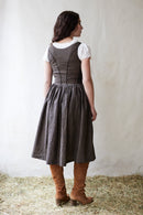 "Matilda" black leaves cotton dress