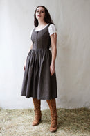 "Matilda" black leaves cotton dress
