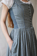 Robe 'Matilda' motif feuilles bleu -XXXL