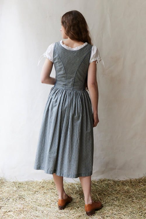 "Matilda" blue leaves cotton dress