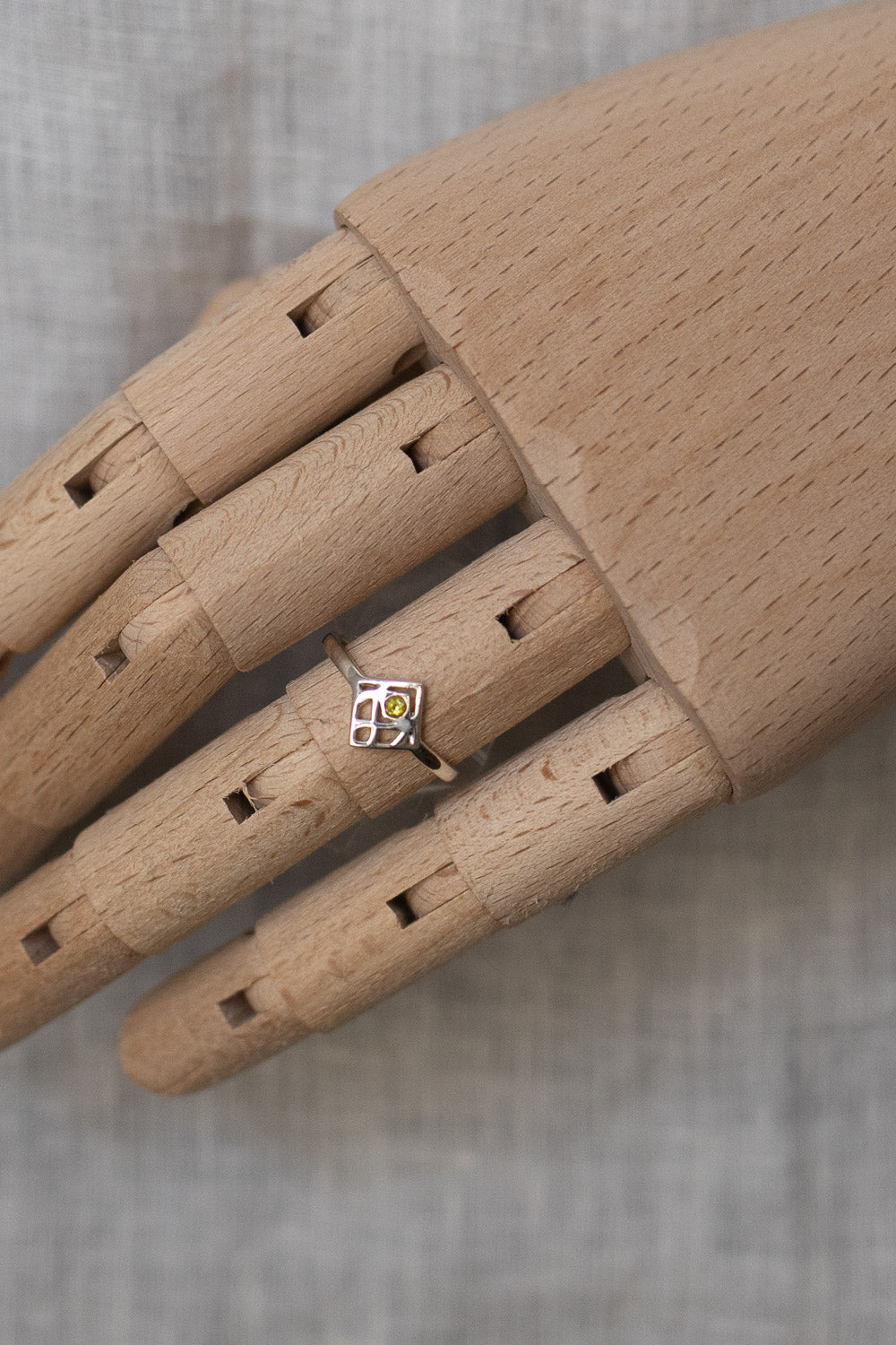 Bague "Mira" en argent et péridot petit