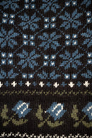 “Modra” cropped knit layer in pure Wool black and blue