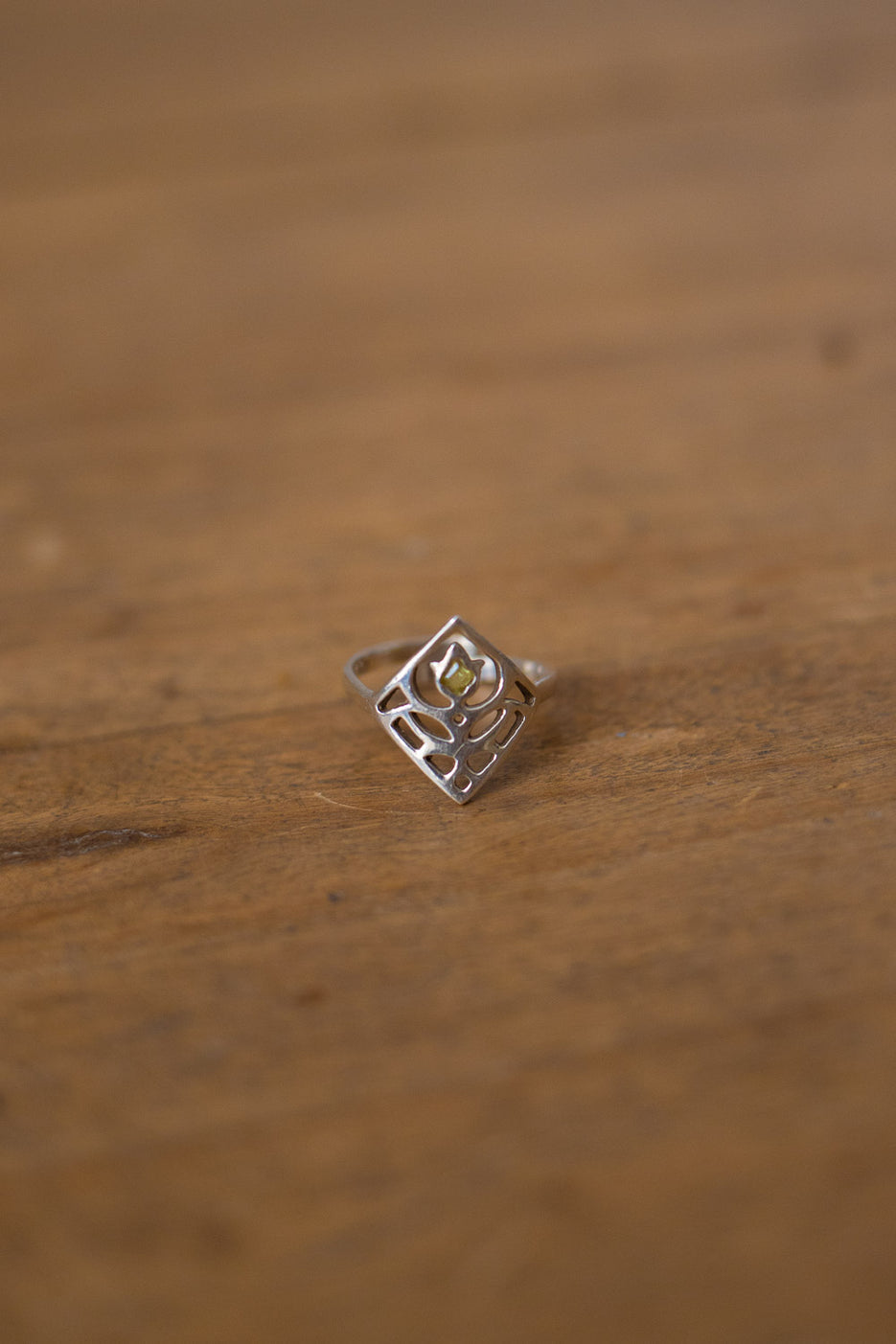 Bague "Primula major" en argent et péridot