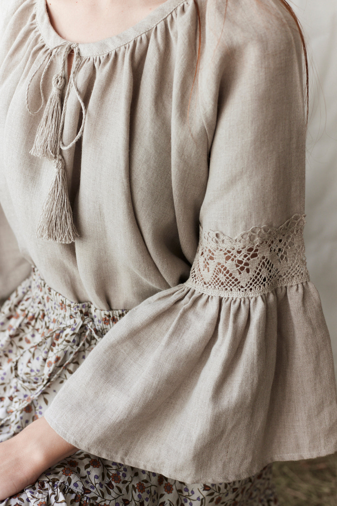 Graceful lady with linen top elven style