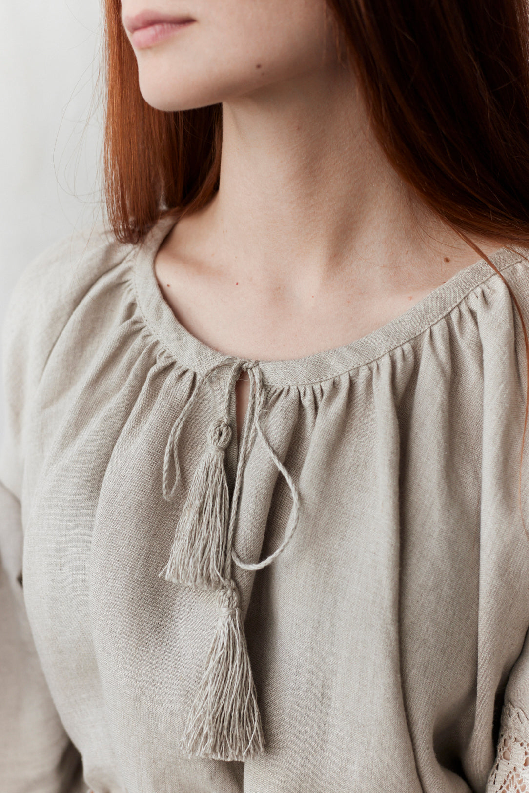 Graceful lady with linen top elven style