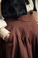 Jupe longue "Vineta" en lin couleur bois de rose