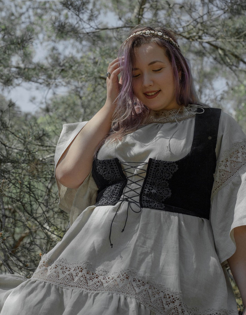 Corset 'Daria' en velours noir