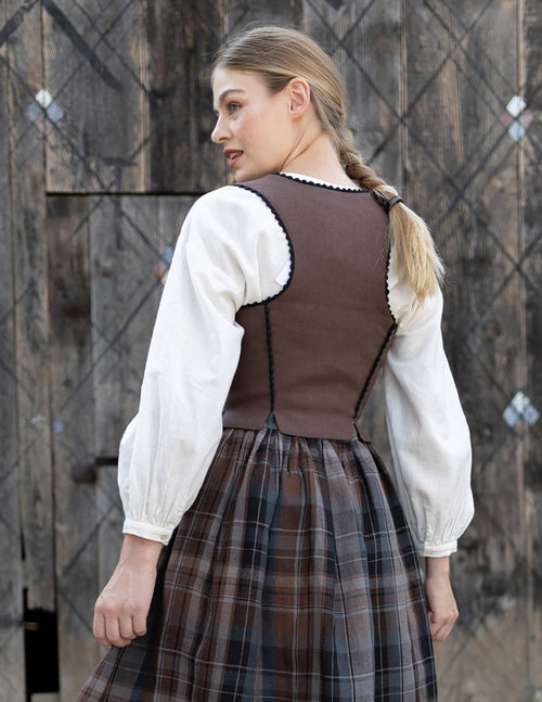 Corset 'Alma' en lin châtaigne