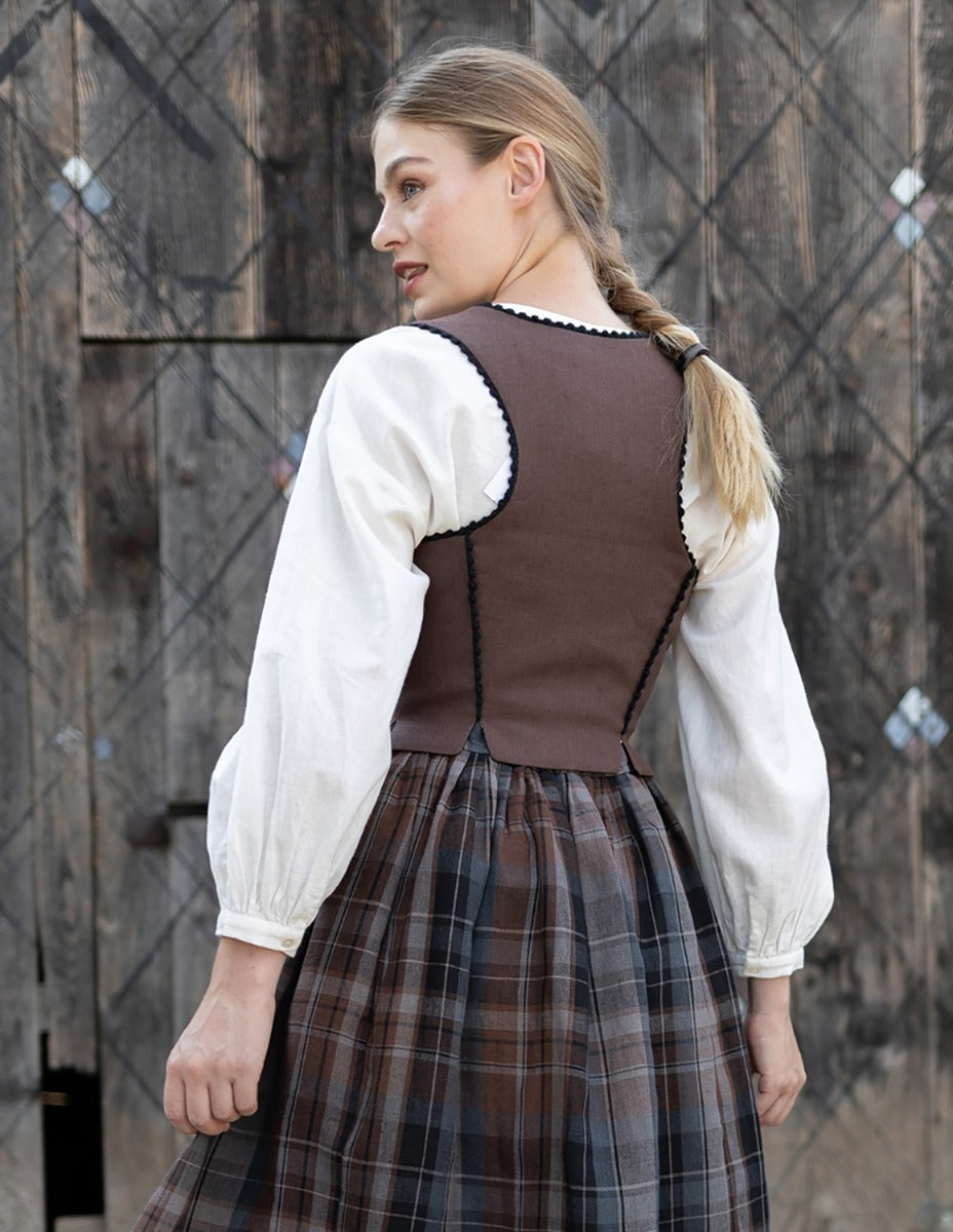 Corset 'Alma' en lin châtaigne