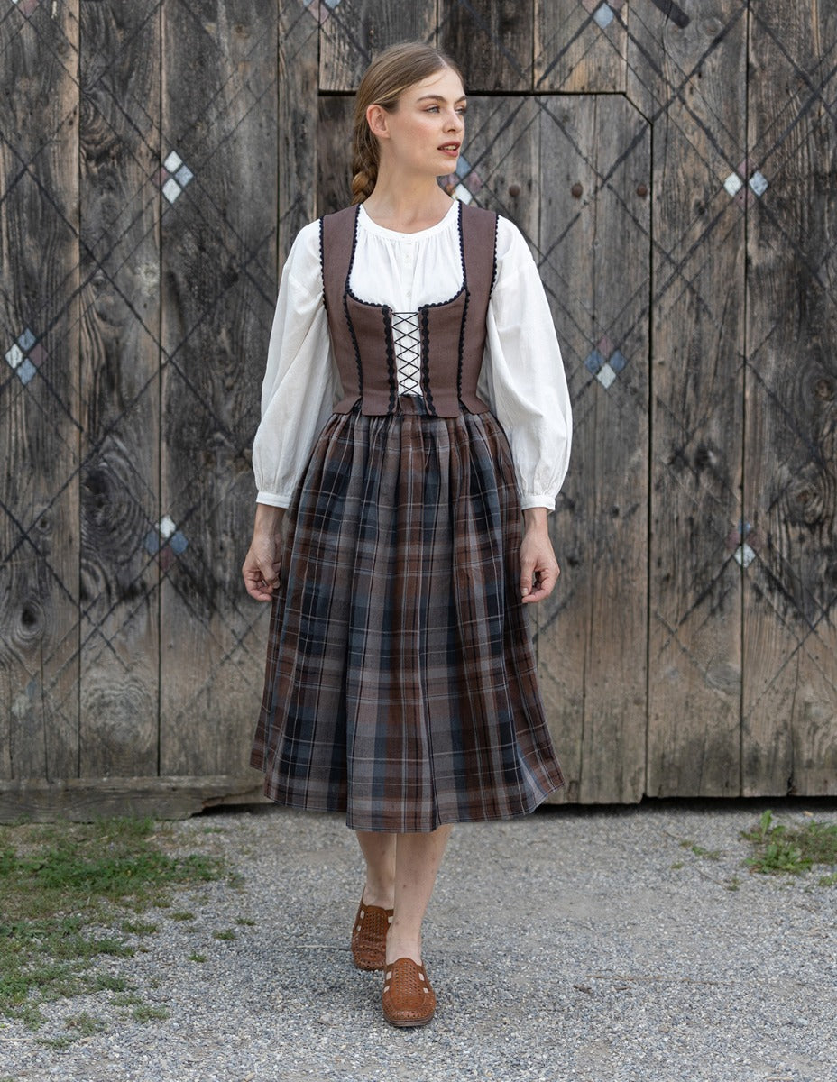 Corset 'Alma' en lin châtaigne