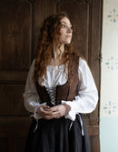 Corset 'Alma' en lin châtaigne