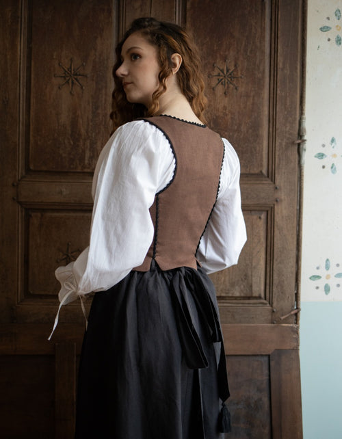 Corset 'Alma' en lin châtaigne