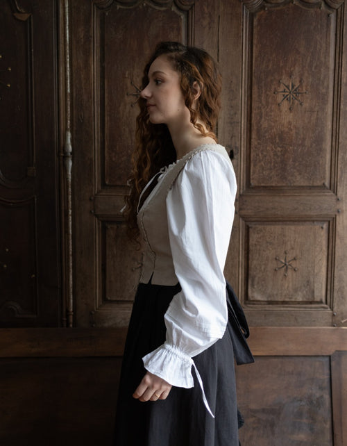 "Alma" folk corset in natural linen