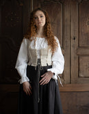 "Alma" folk corset in natural linen