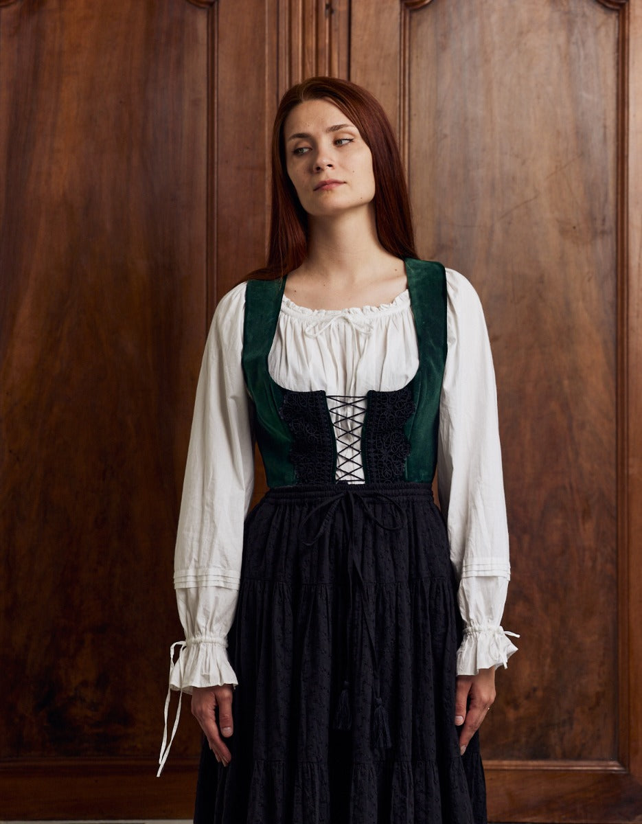 Bustier 'Daria' en velours vert lierre – voriagh - sisters from