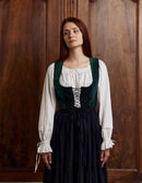 Corset 'Daria' en velours vert lierre