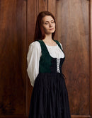 Corset 'Daria' en velours vert lierre