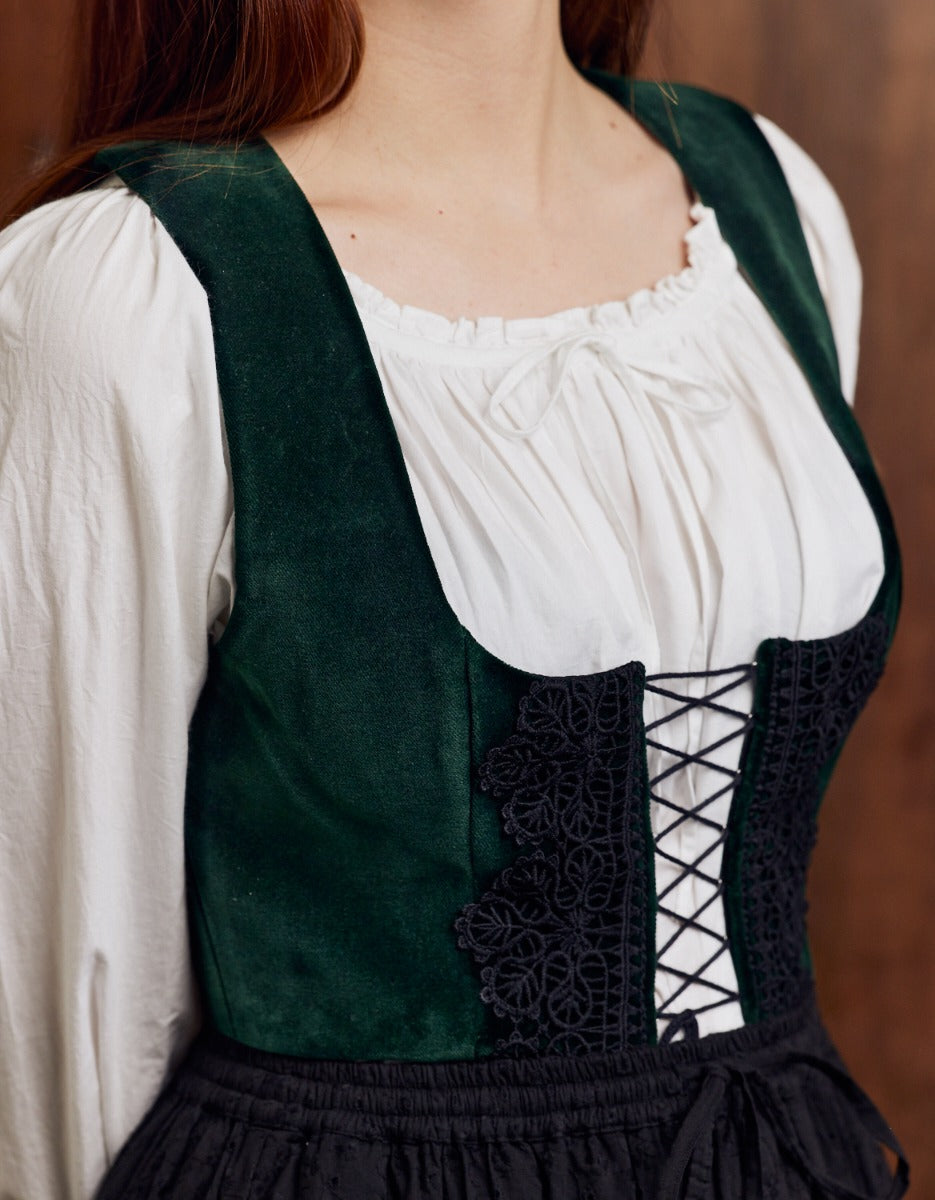 Bustier 'Daria' en velours vert lierre – voriagh - sisters from