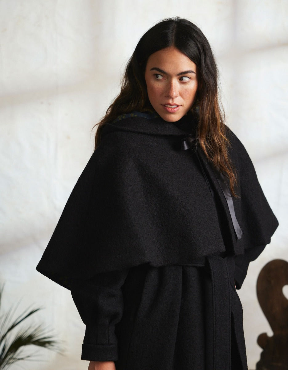 Aneta Black Cape | Aneta Cape for Women | Luxury Black Cape