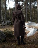 Manteau long 'Aneta' en pure laine marron