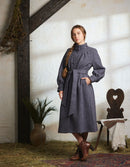 "Aneta" maxi coat in grey pure wool