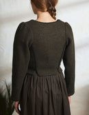 "Aneta" corset jacket in moss green wool