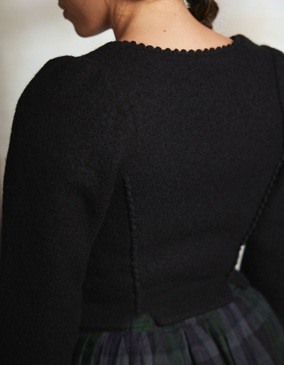 "Aneta" corset jacket in black wool